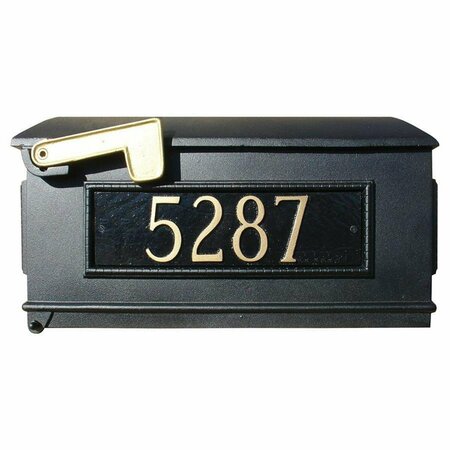 LEWISTON Mailbox with 3 Cast Aluminum Address Plates Black LM3P-BL